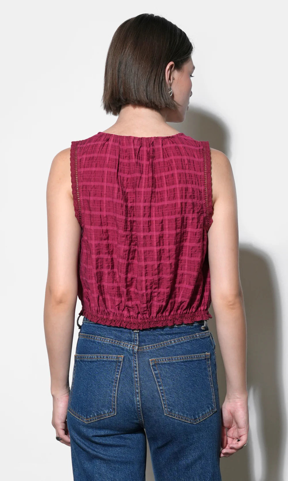 Clara Textured Eyelet Top