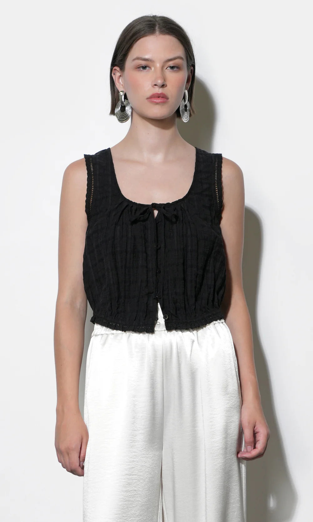 Clara Textured Eyelet Top
