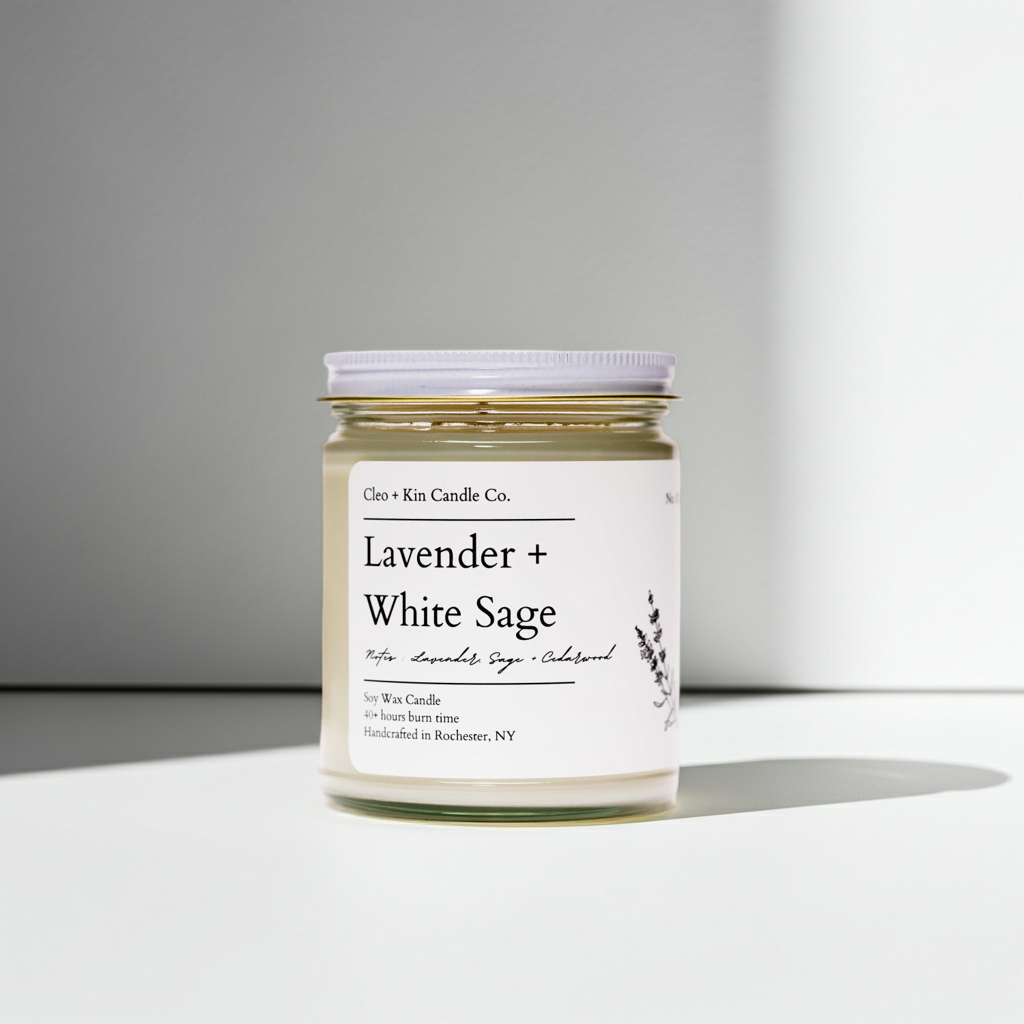 Cleo + Kin Candle Lavender + White Sage