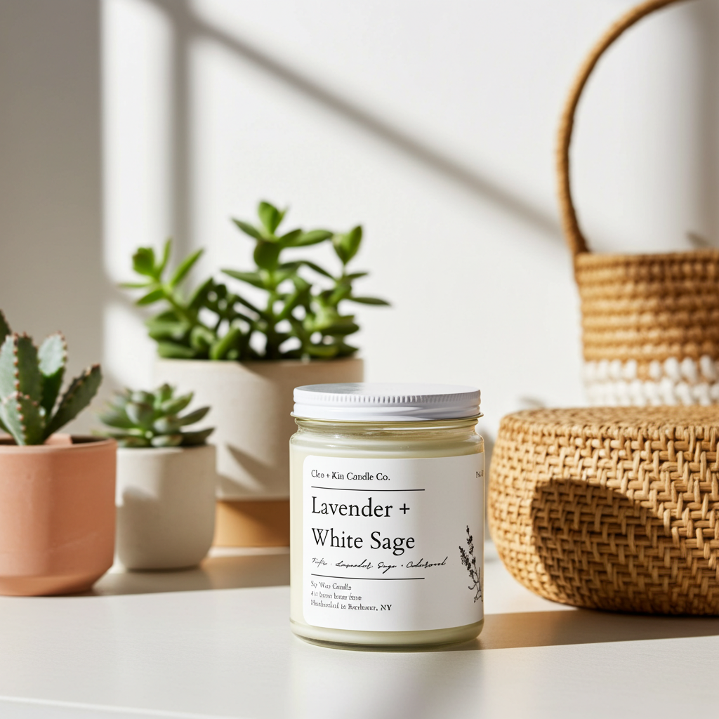 Cleo + Kin Candle Lavender + White Sage