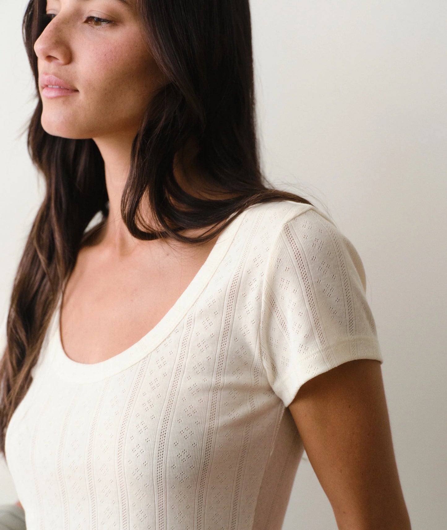 Lexi Pointelle Scoop Tee