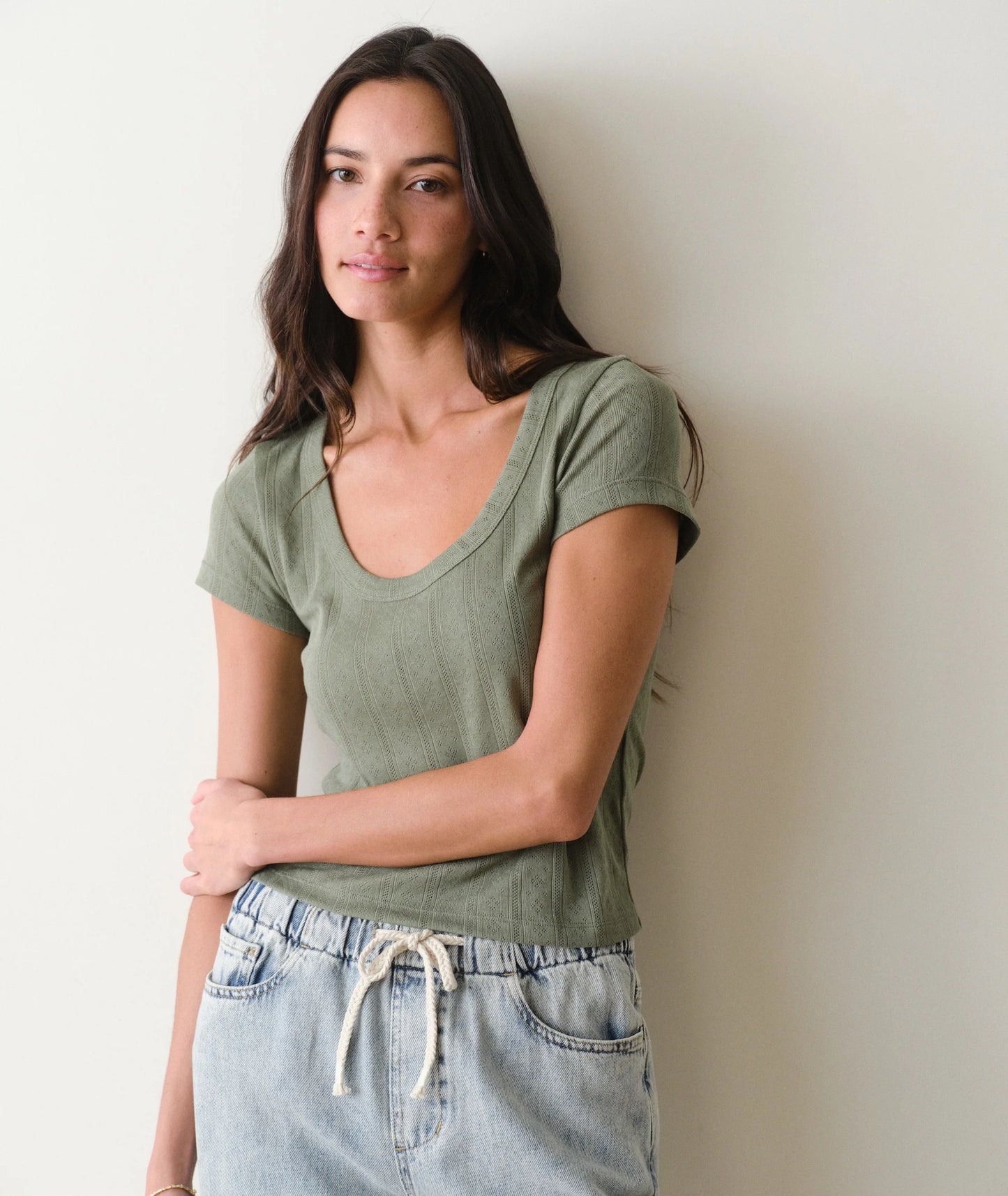 Lexi Pointelle Scoop Tee