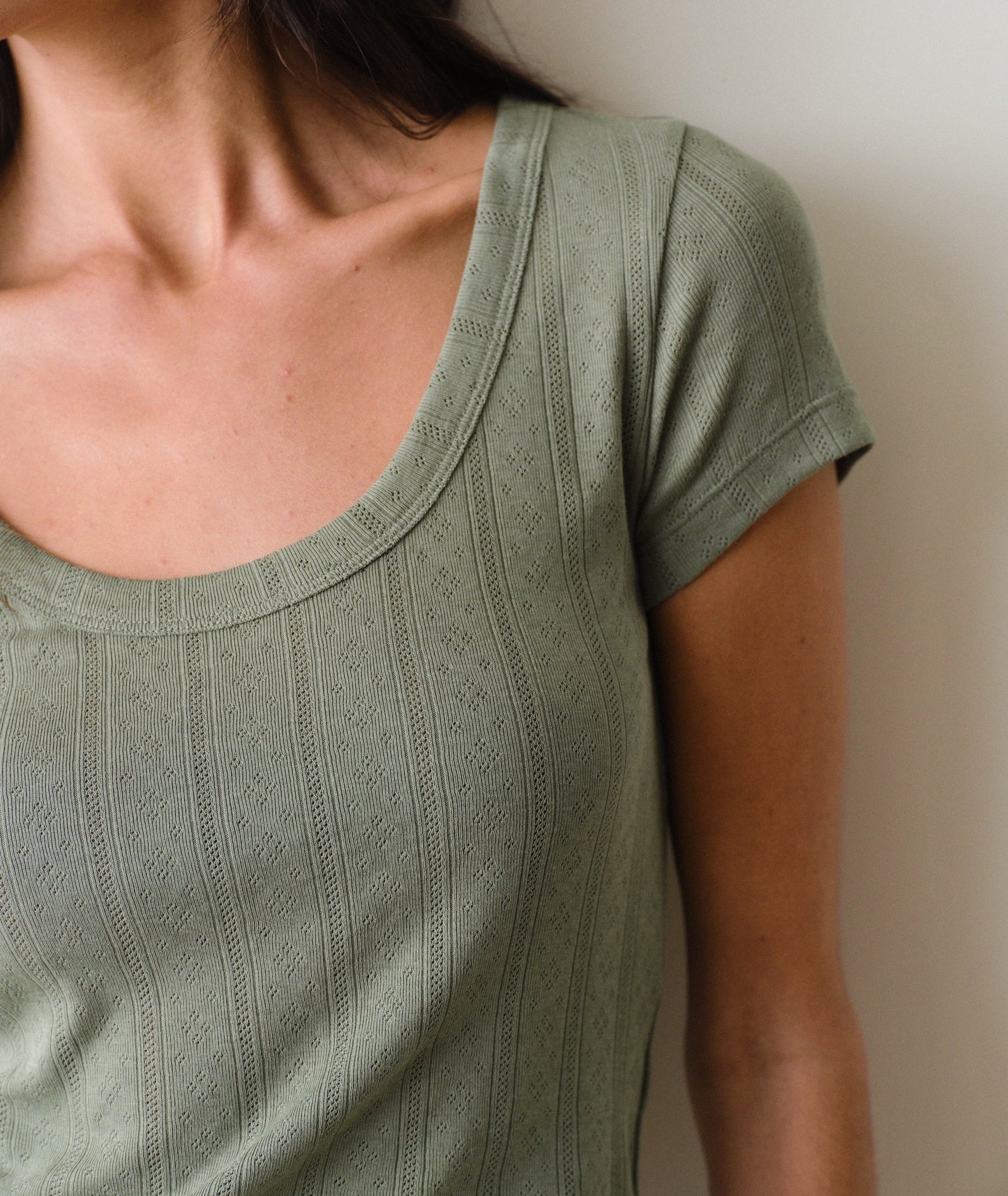 Lexi Pointelle Scoop Tee