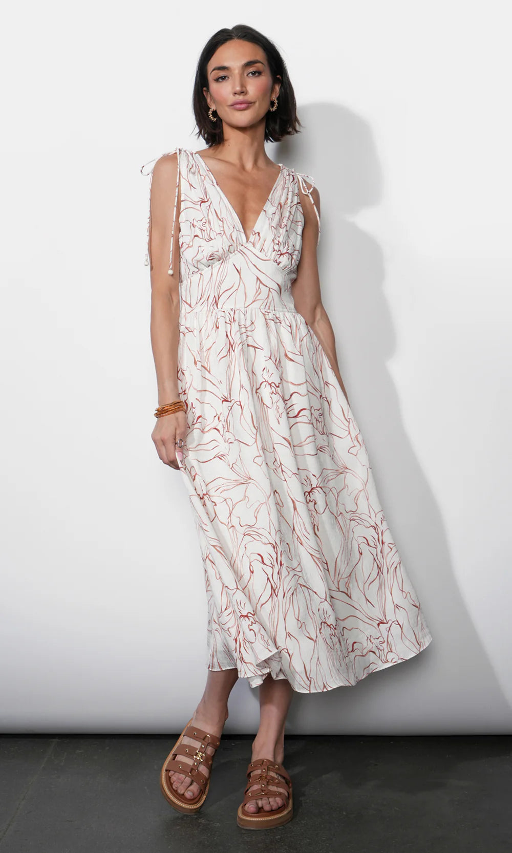 Sadie Tie Shoulder Midi Dress