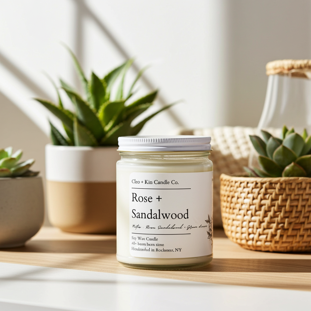 Cleo + Kin Candle Rose + Sandalwood
