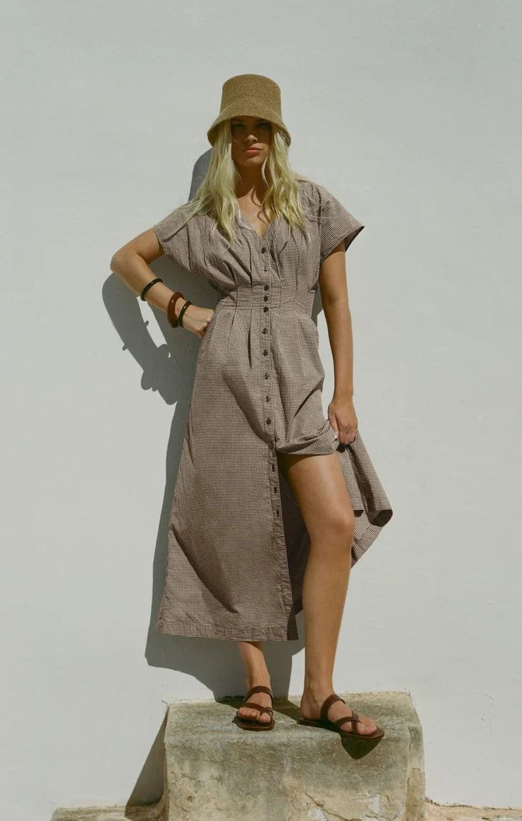 Sanna Gingham Midi Dress