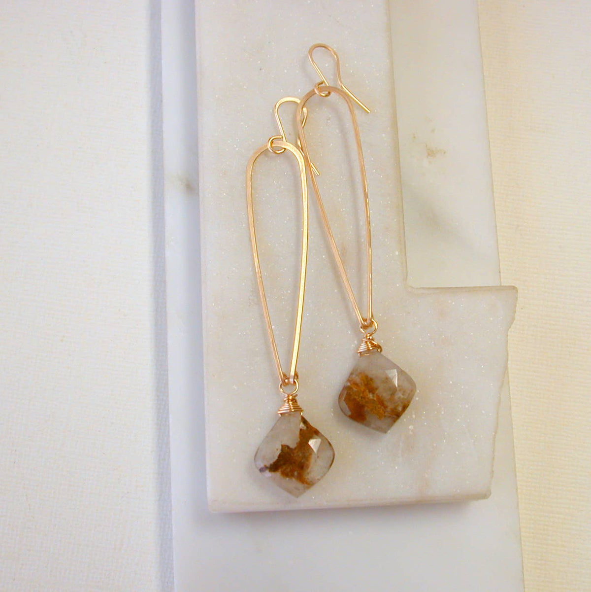 Rutilated Quartz Earrings - 14k GF
