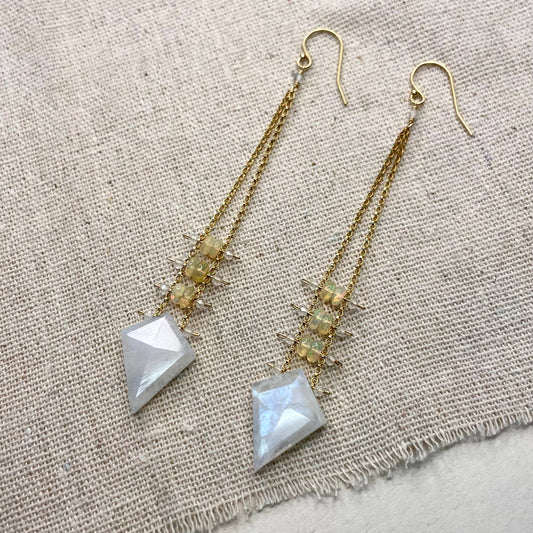 Moonstone Ladder Earrings