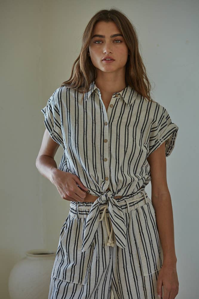 Striped Button Down Top