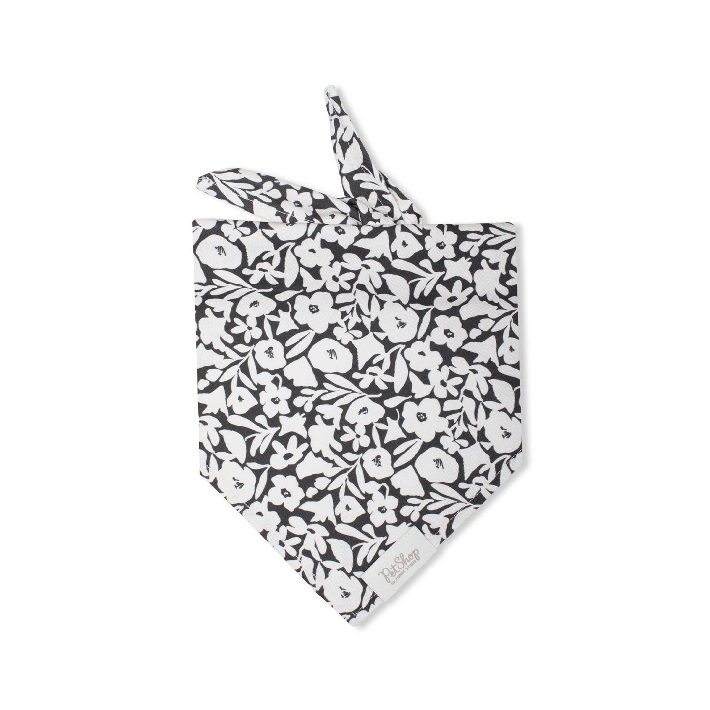 Charcoal Floral Dog Bandana Xs/S