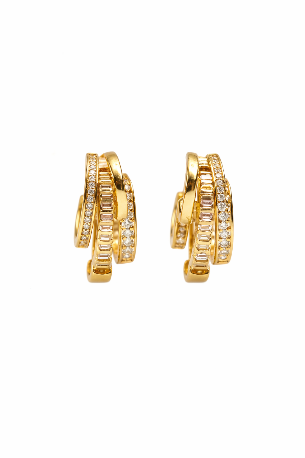 Triple Threat Huggies - 14k Gold Vermeil