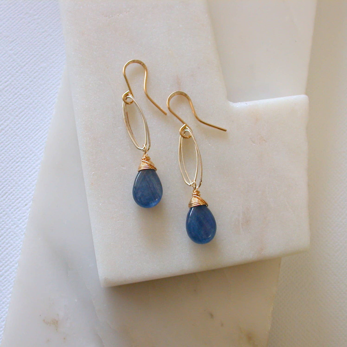 Kyanite Teardrop Earrings - SS