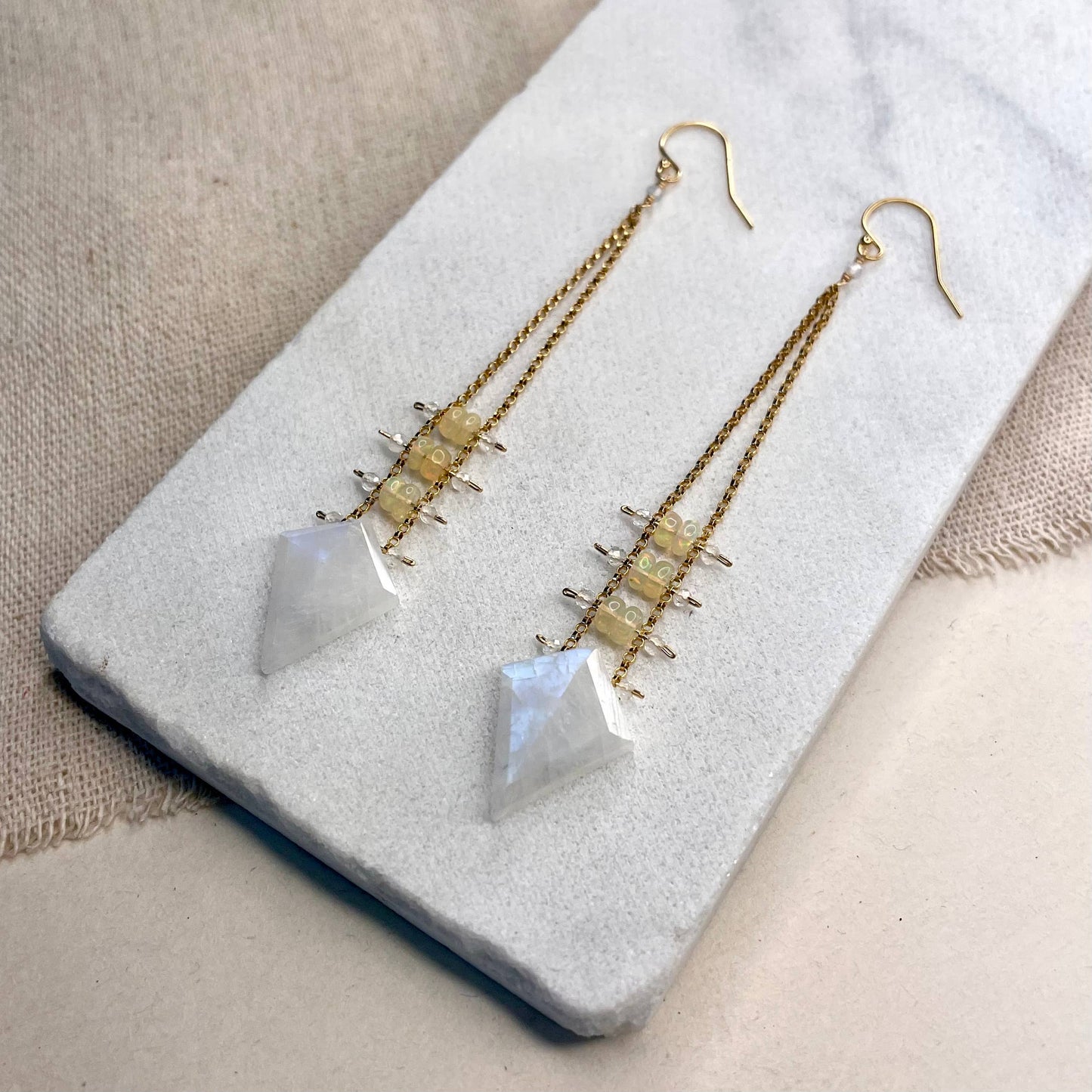 Moonstone Ladder Earrings