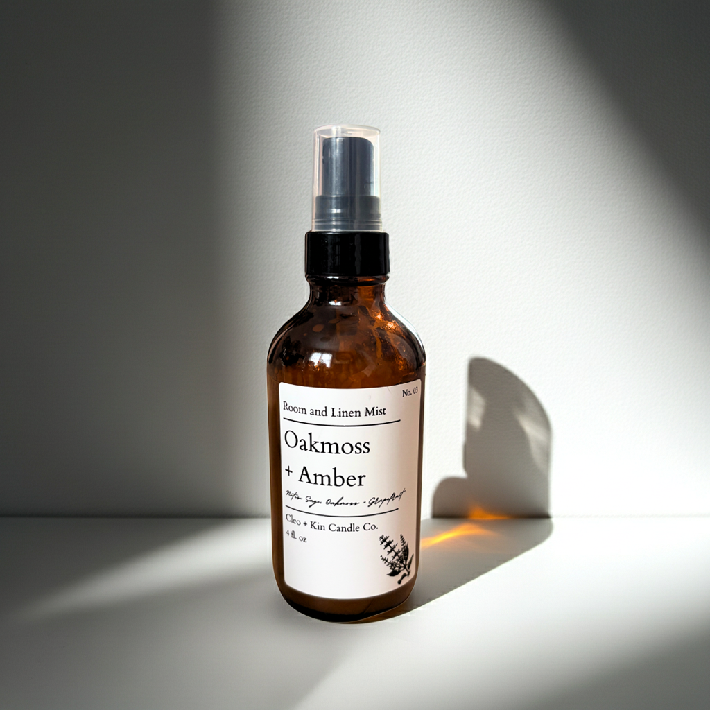 Cleo + Kin Room Spray Oakmoss + Amber