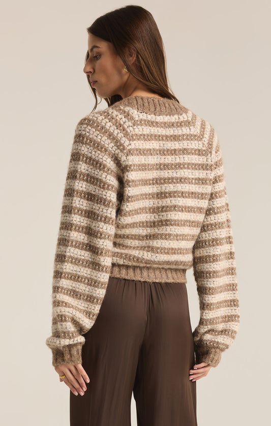 Este Metallic Stripe Cardigan Small