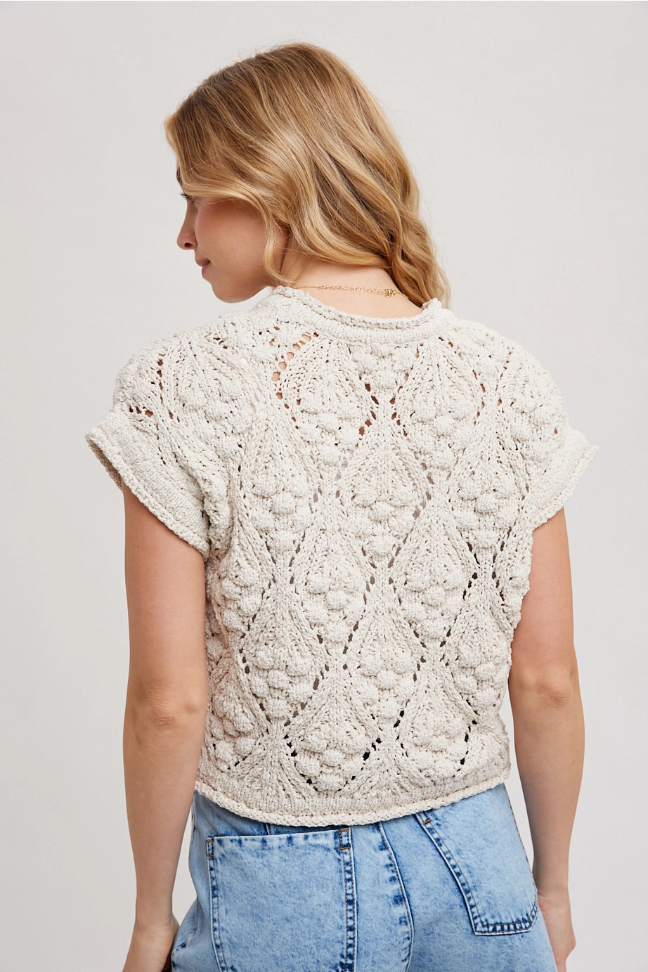 Ivy Knit Short Sleeve Sweater