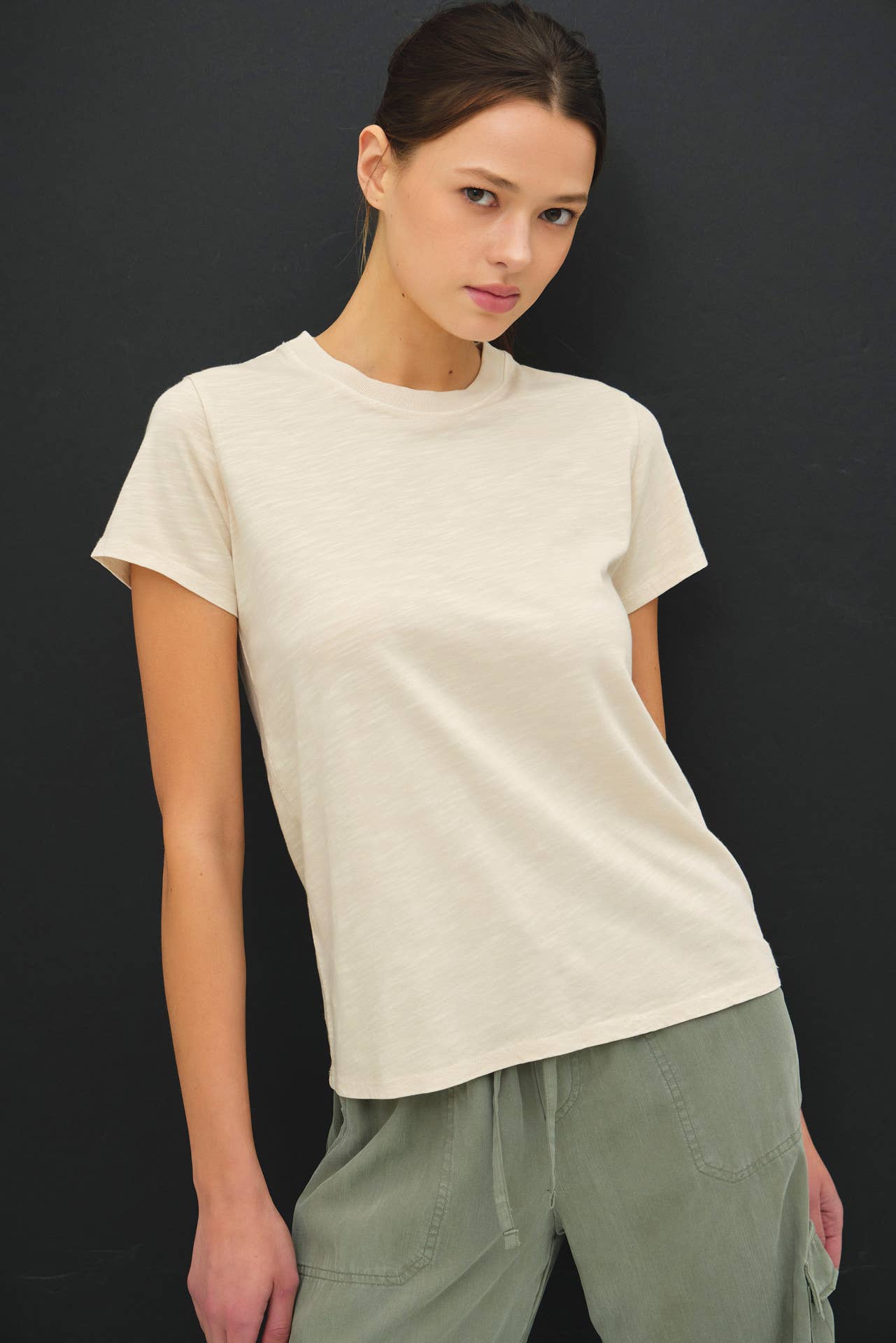 Leona Classic Cut Acid Wash Cotton Tee