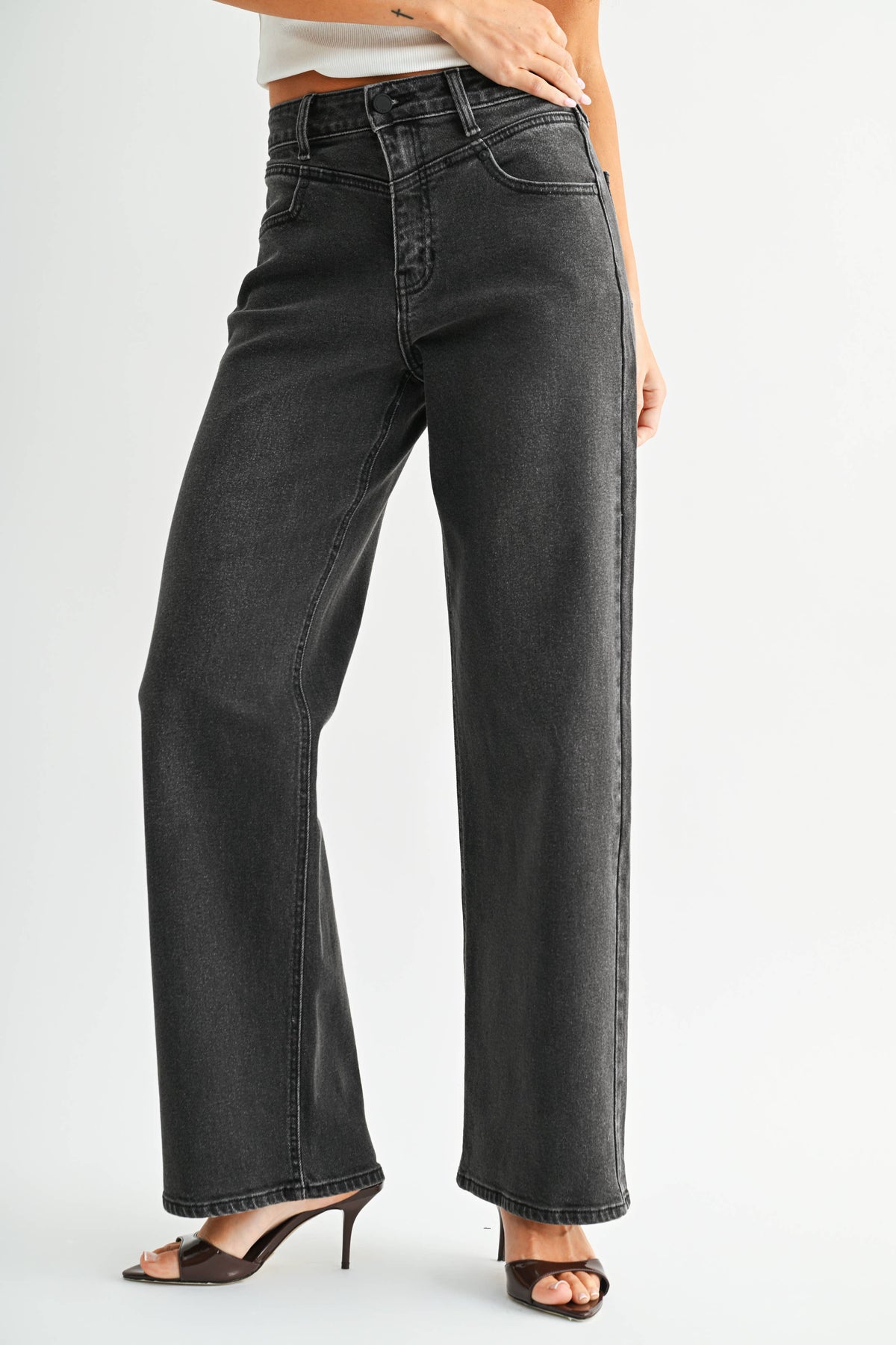 Betty Front Detail Straight Denim