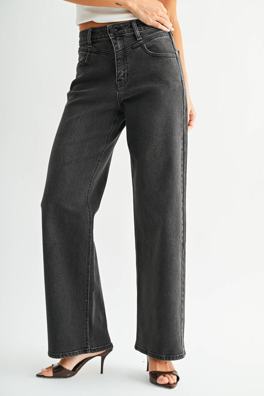 Betty Front Detail Straight Denim