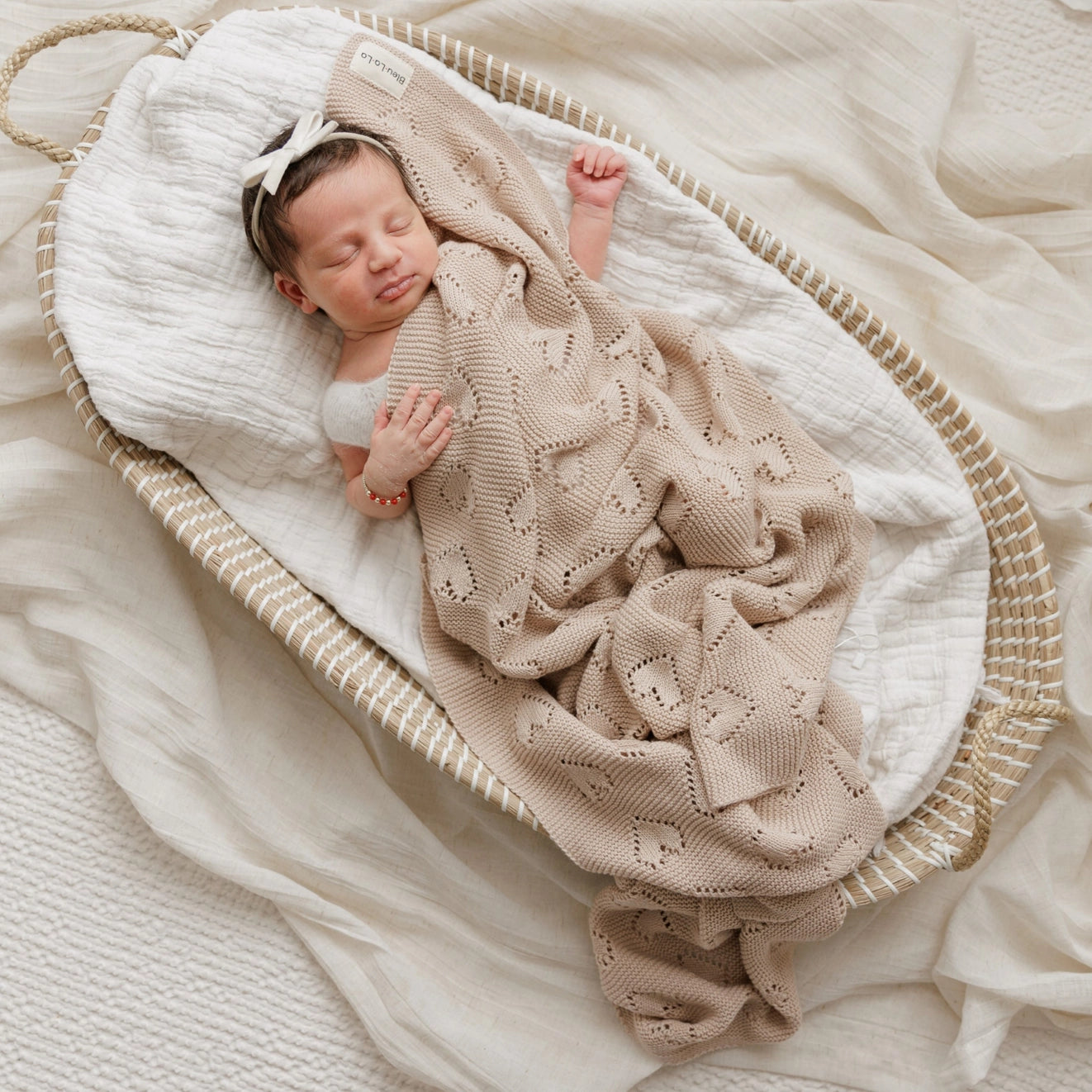 Cotton Swaddle Baby Blanket - Heart