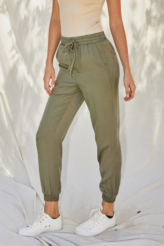 Simone Washed Cargo Joggers Dusty Sage Small