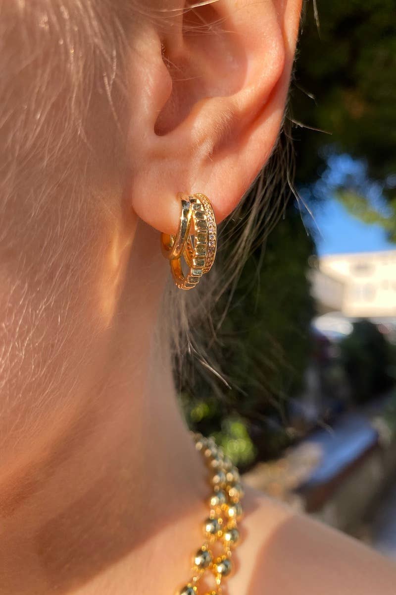 Triple Threat Huggies - 14k Gold Vermeil