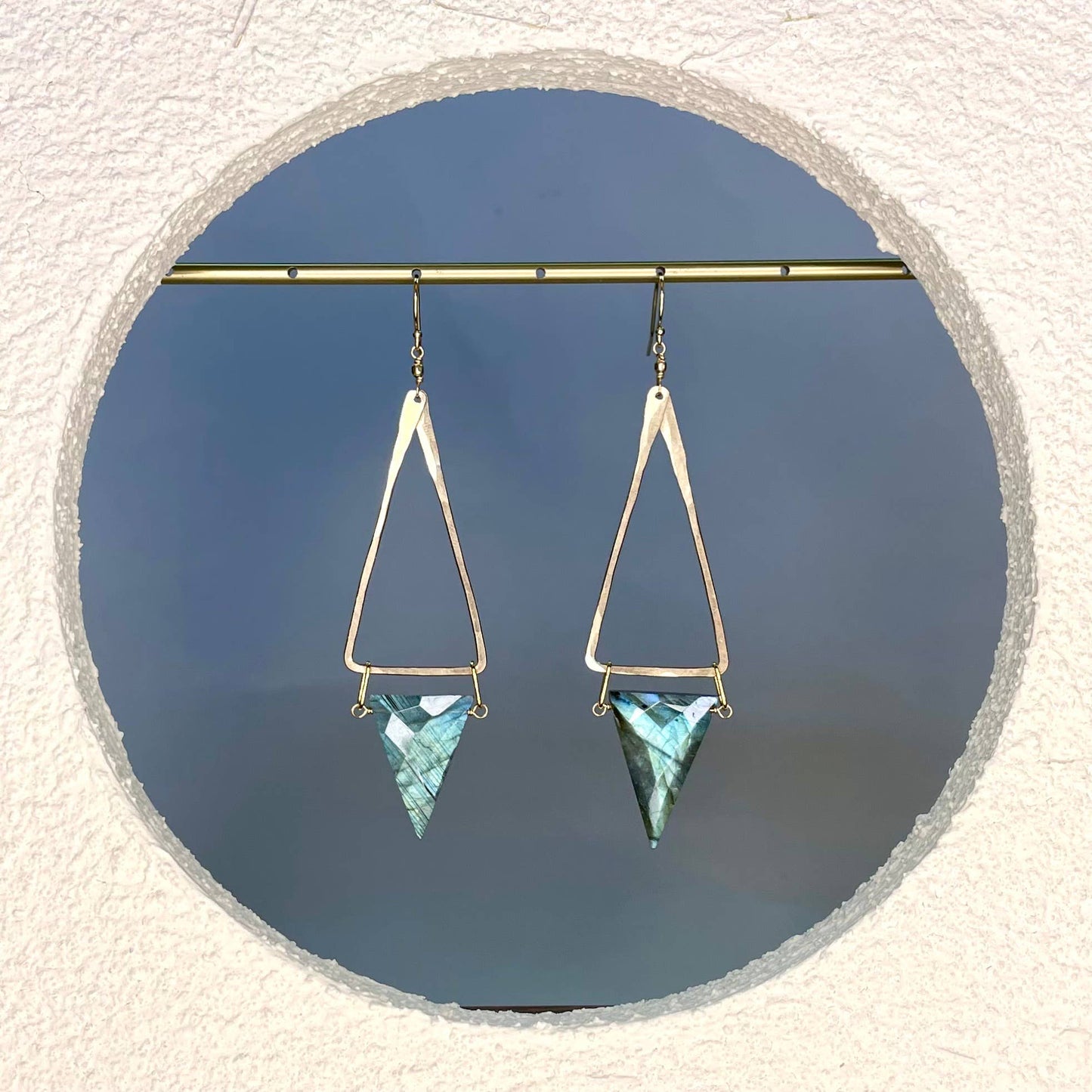 Triangle Stone Drop Earrings
