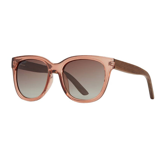 Nara Polarized Sunglasses - Crystal Mocha + Walnut Wood