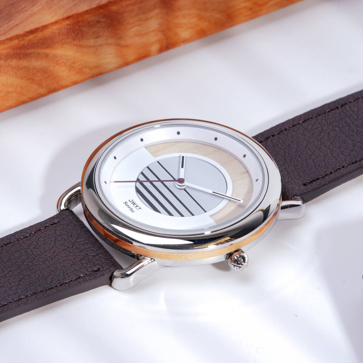 Sunrise Watch Chocolate - Apple Leather Band