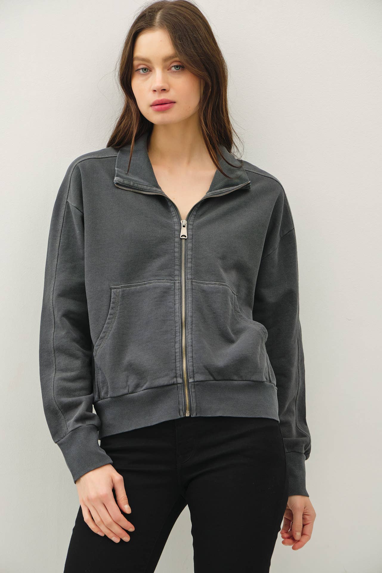 Hillary Acid Wash Zip