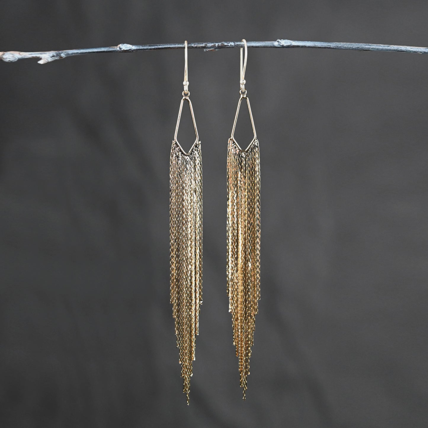 Super Dramatic Golden Mermaid Shimmer Earrings