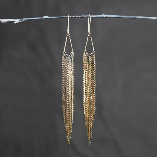 Super Dramatic Golden Mermaid Shimmer Earrings