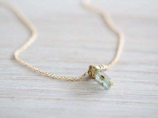 Raw Aquamarine Necklace