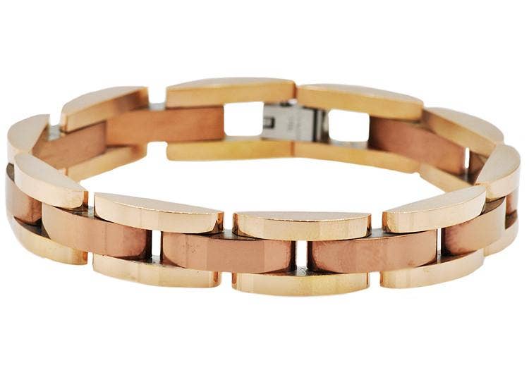 Chocolate + Rose Stainless Steel Bracelet