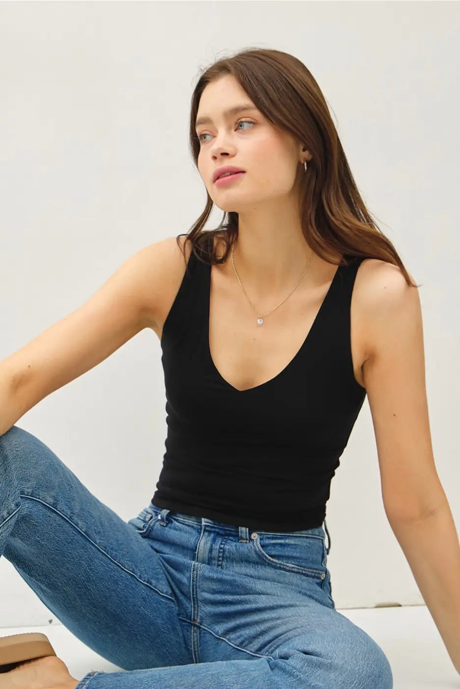 Iris Double Layer V-Neck Tank