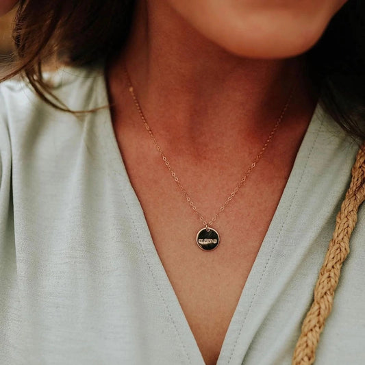 Mama Disc Neckalce 14k Gold Fill