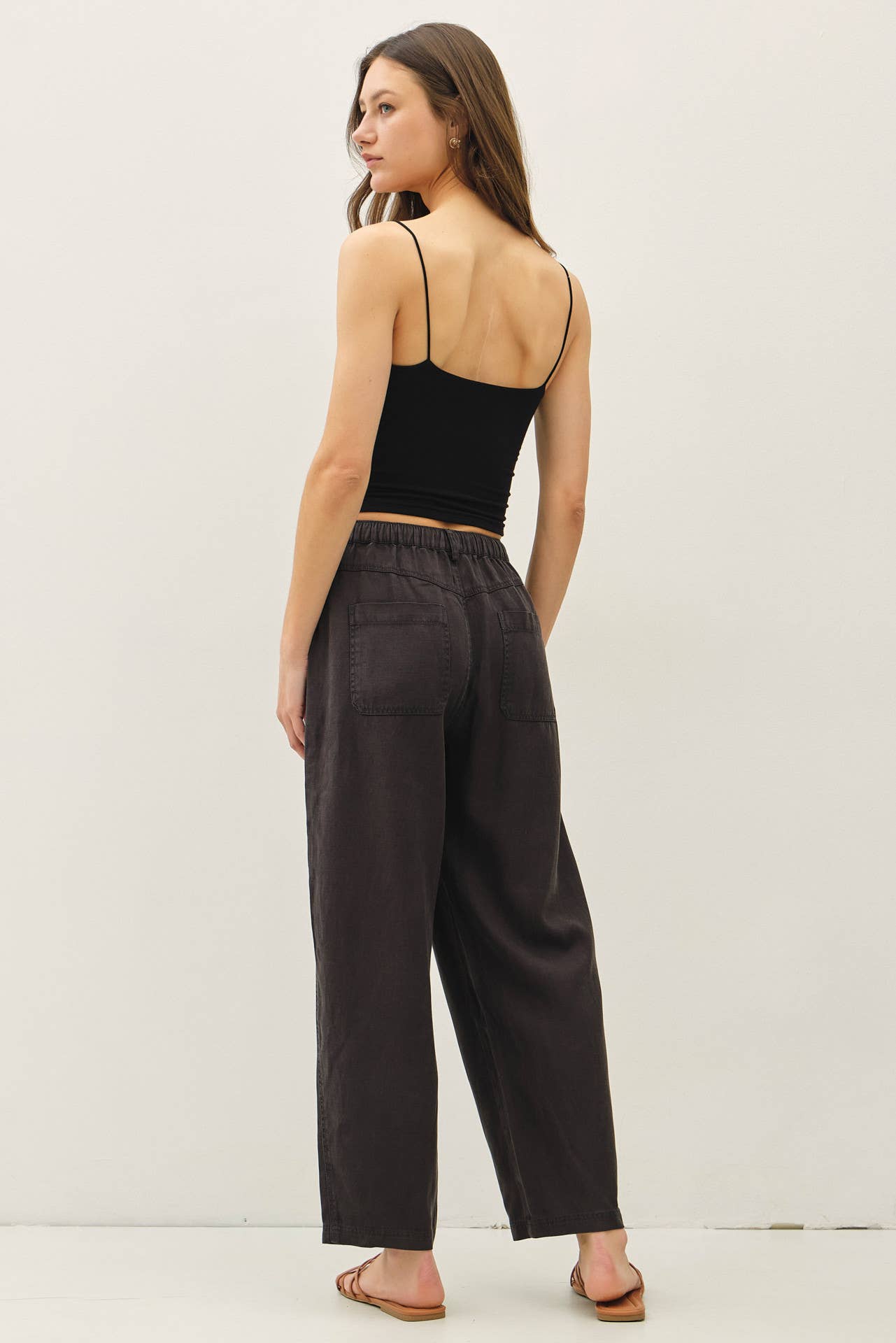 Vanya Linen Blend Barrel Pants