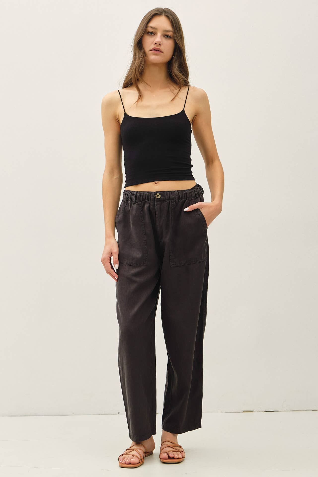 Vanya Linen Blend Barrel Pants