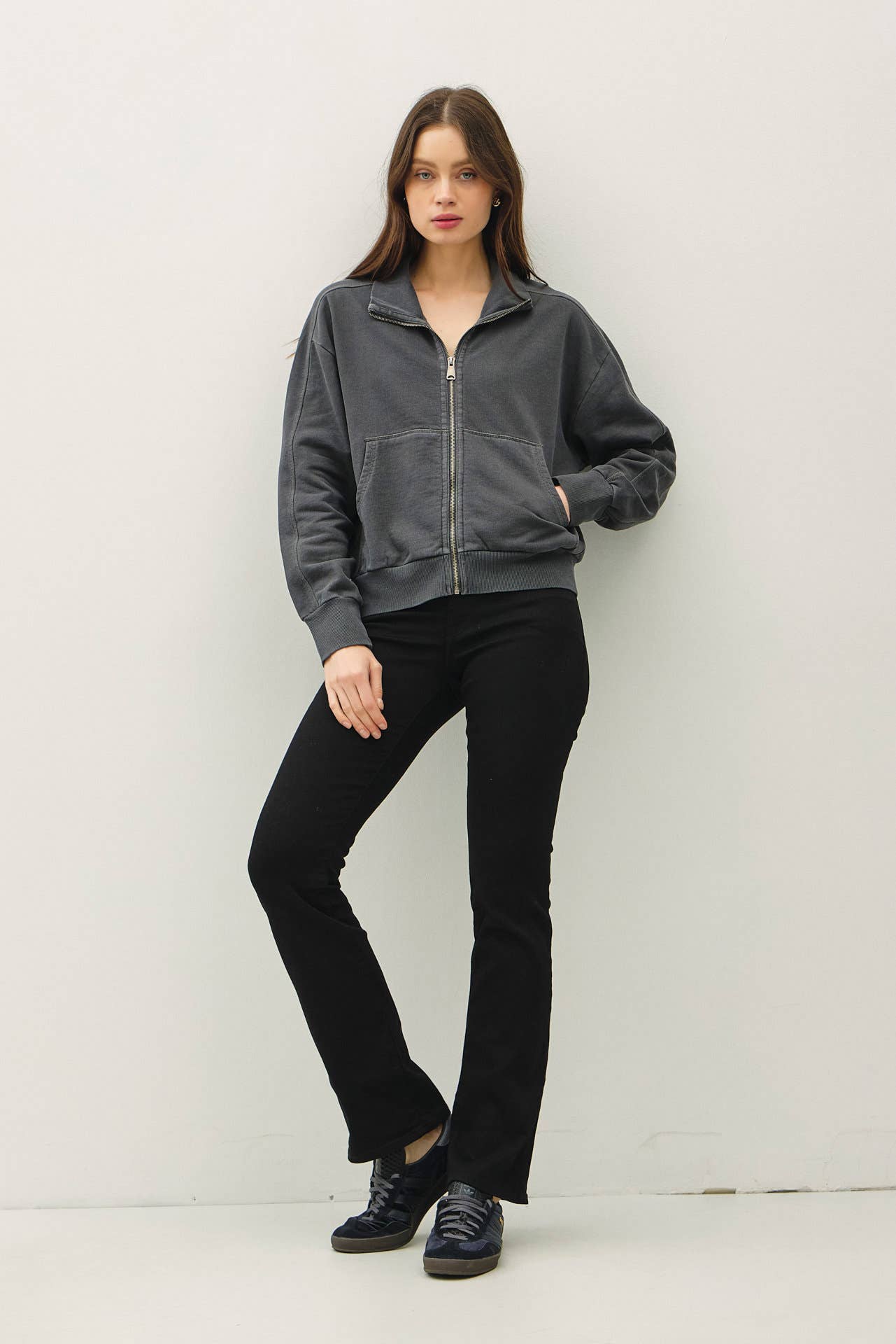 Hillary Acid Wash Zip
