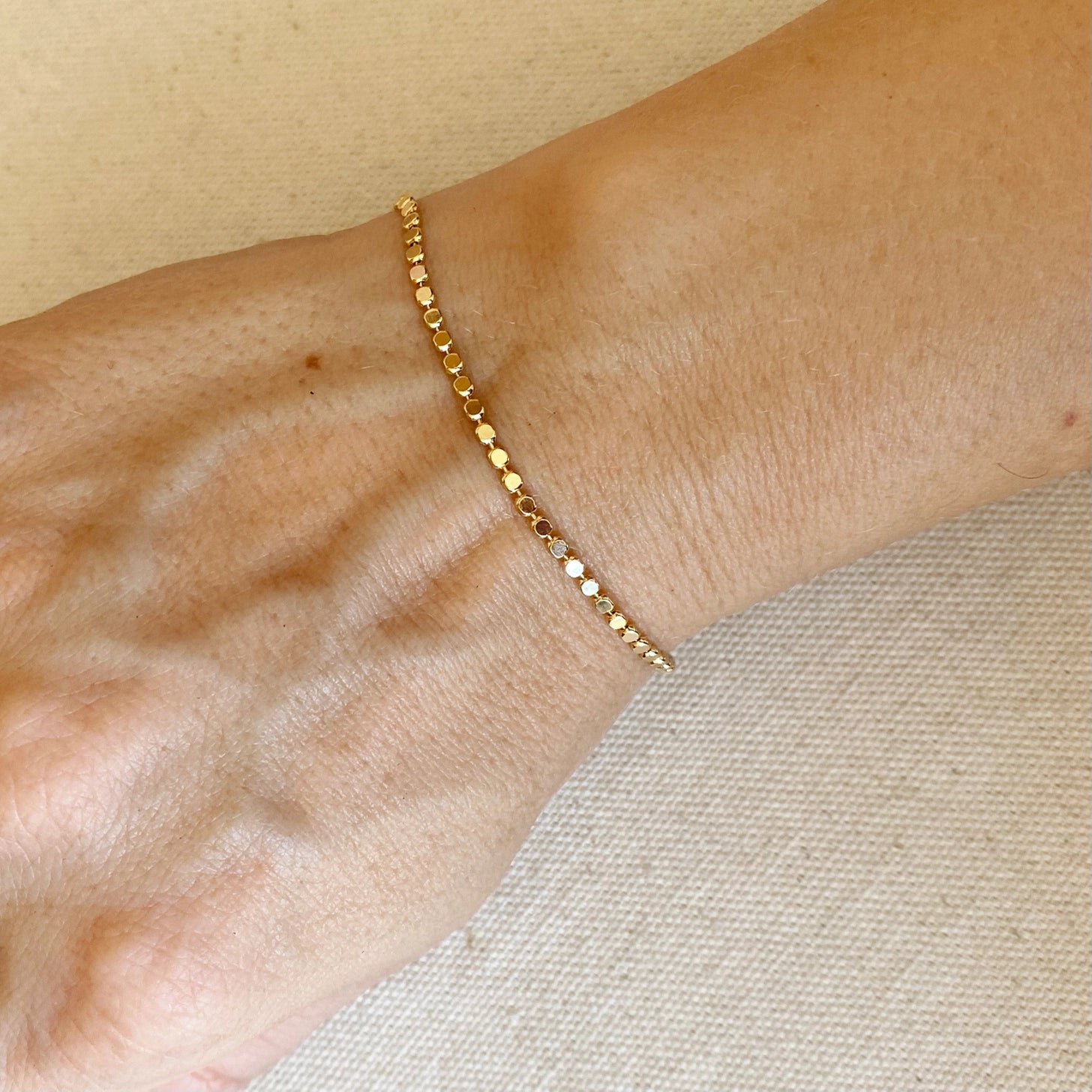 18k Gold Filled Bracelet - Flat Ball