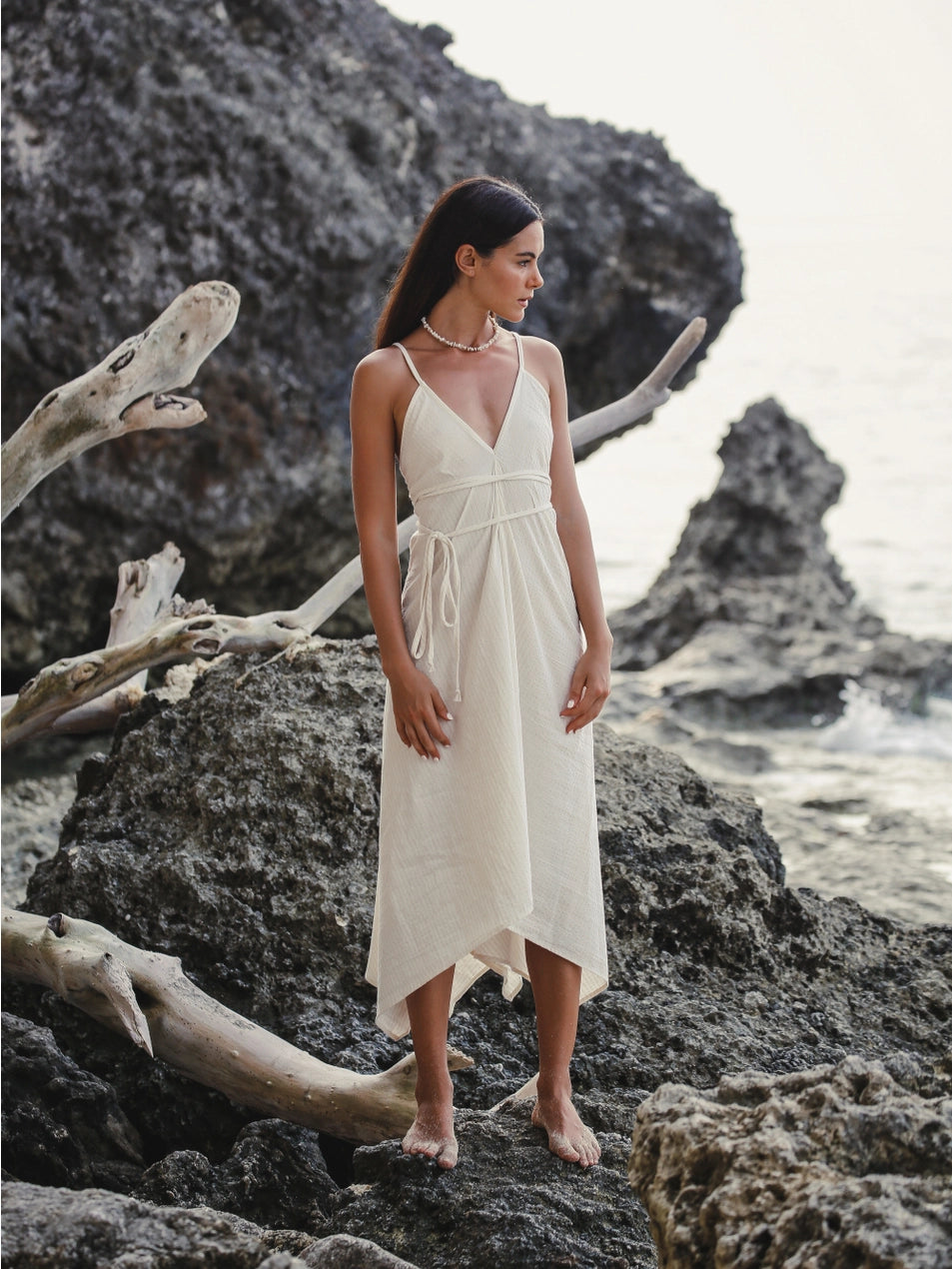 Sage Turkish Cotton Maxi Dress - One Size Black