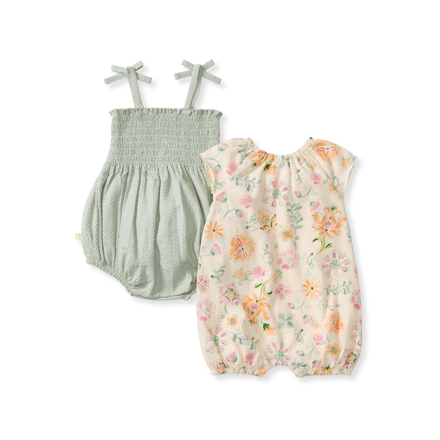 Floral Bubble Romper - Set of 2