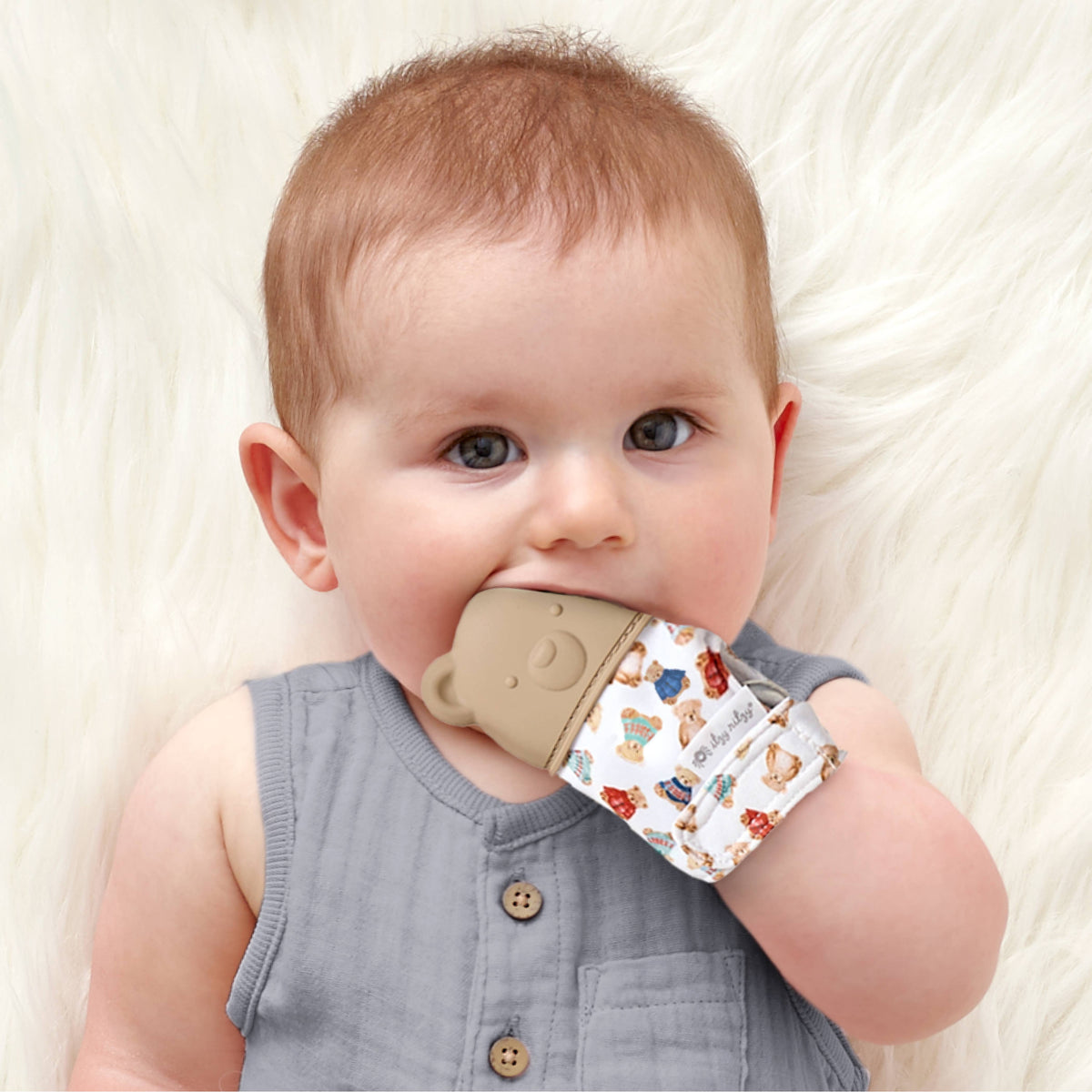 Silicone Teething Mitt Bear