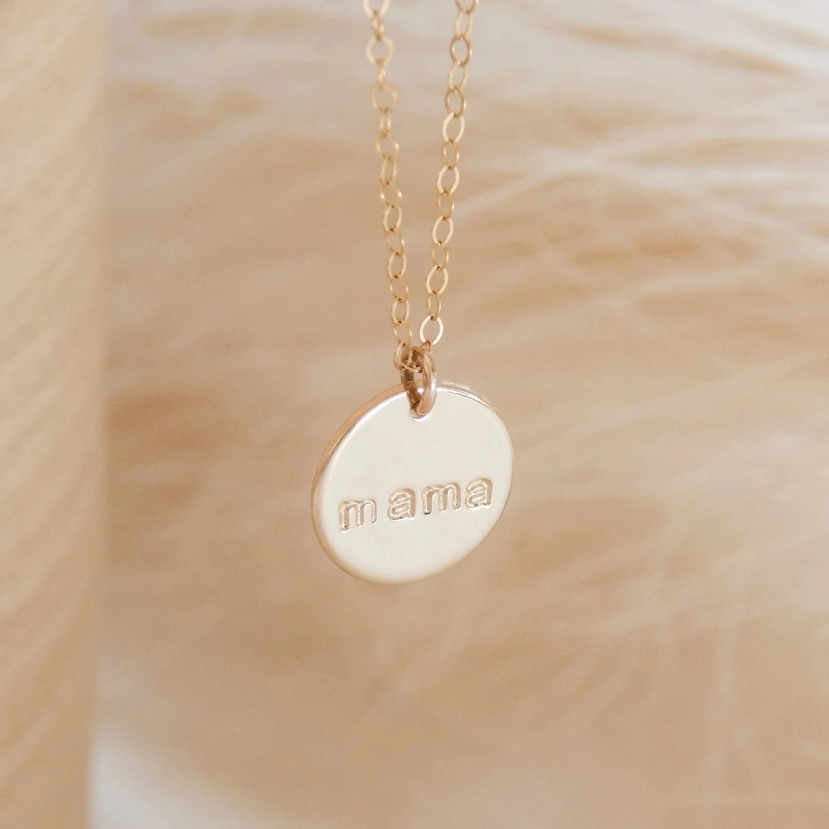Mama Disc Neckalce 14k Gold Fill