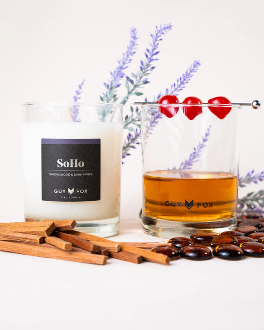 SoHo Coconut Wax Candle - Sandalwood & Dark Amber