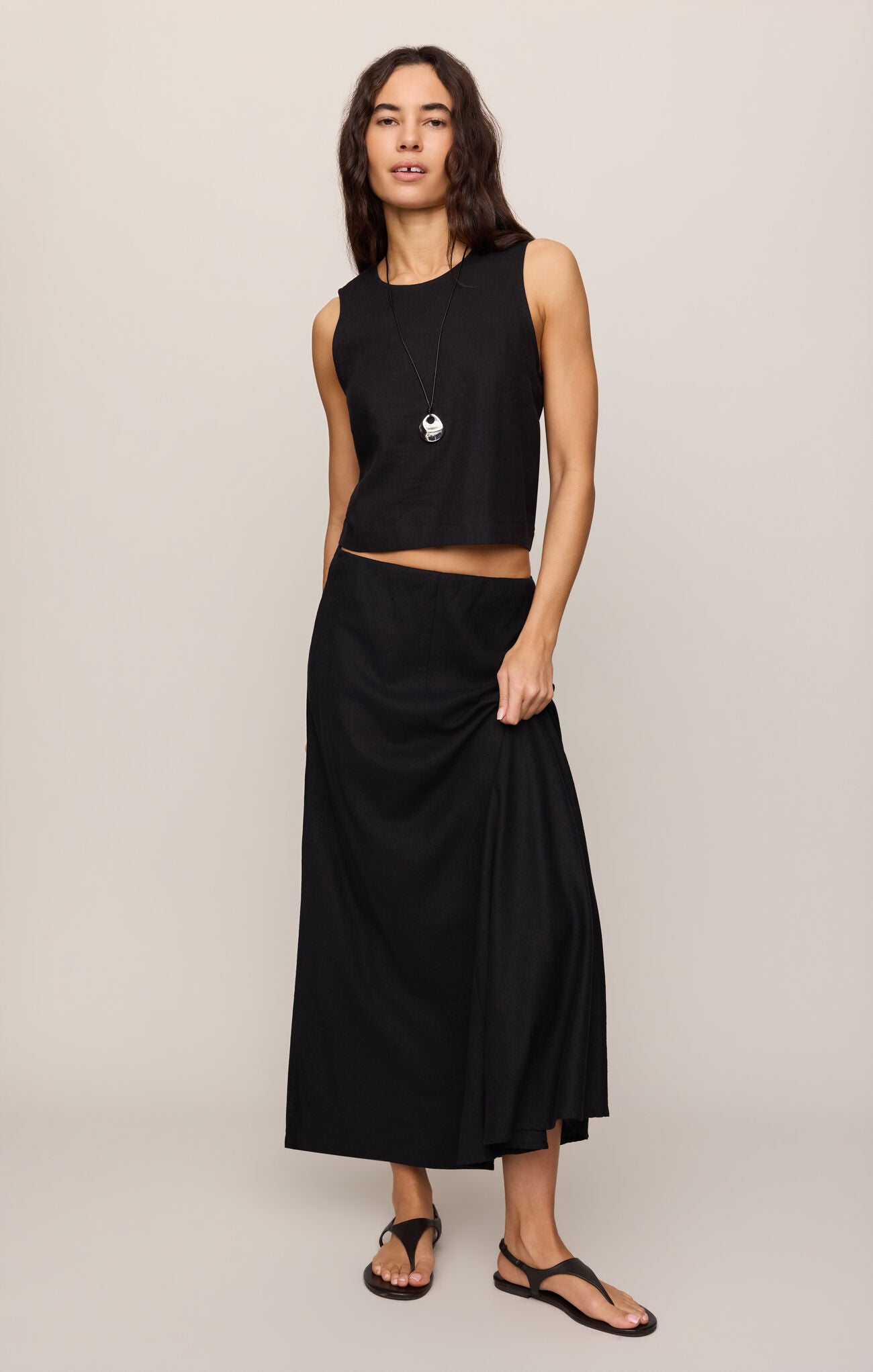 Sloane Linen Cropped Tank