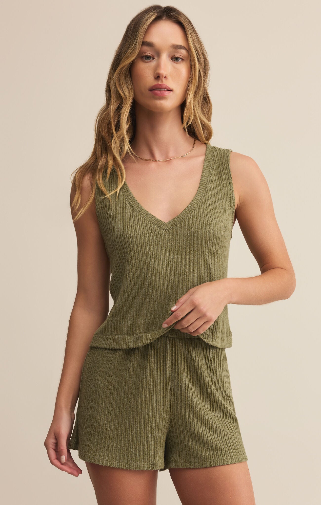 Sloane V-Neck Rib Tank