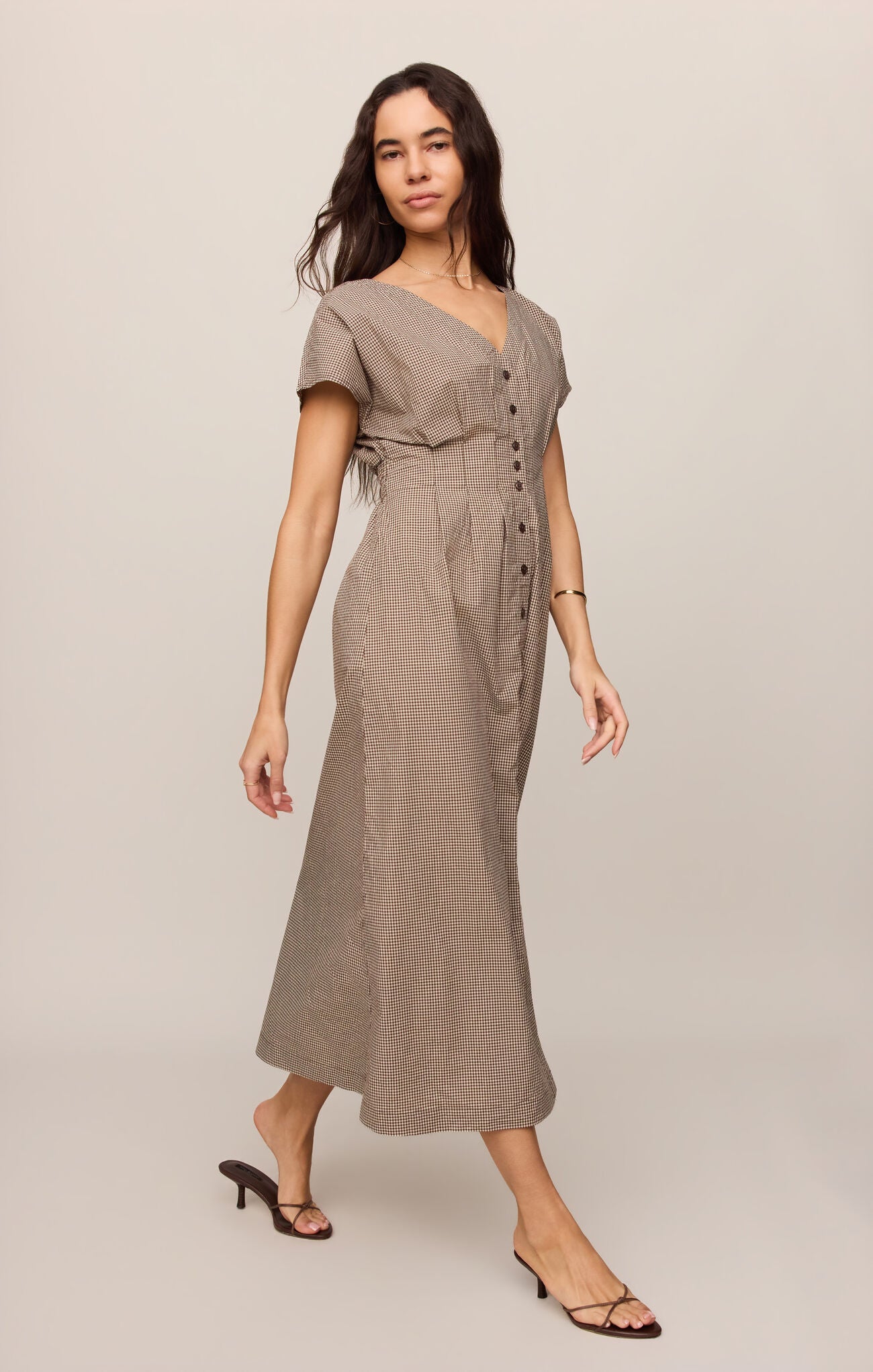 Sanna Gingham Midi Dress