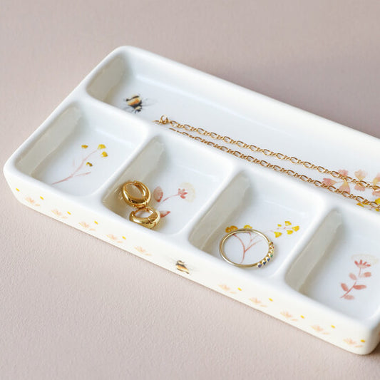 Floral Trinket Tray -  Cornflower Blue