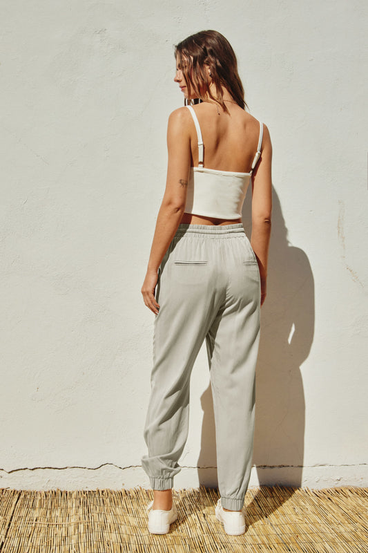 Simone Washed Cargo Joggers Dusty Sage Small